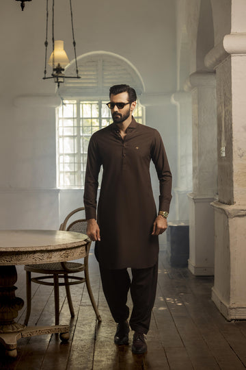 Brown wash n wear SHALWAR KAMEEZ