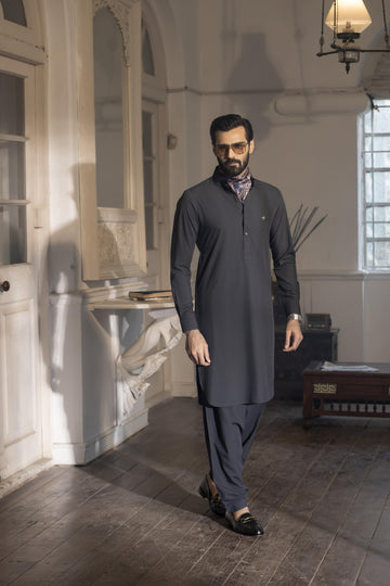 CEMENT GREY wash n wear SHALWAR KAMEEZ