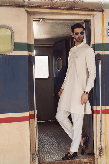 CREAM BOSKY KURTA PAJAMA