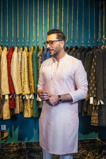 KALAMKAAR LIGHT PEACH KURTA PAJAMA