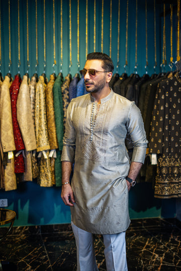KALAMKAR CHAMPAGNE KURTA PAJAMA