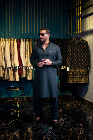 GREY BOSKY KURTA SHALWAR