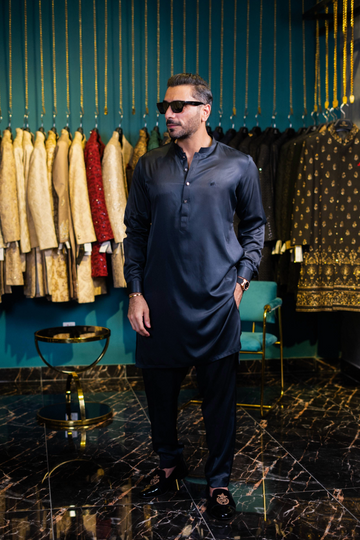 GREY BOSKI KURTA PAJAMA