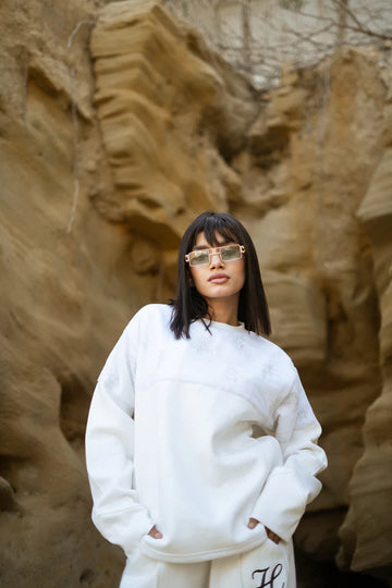 WHITE FLEECE SWEATSHIRTS