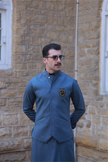 GREY TWO TONE WAIST COAT
