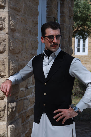 BLACK ARMANI WAIST COAT