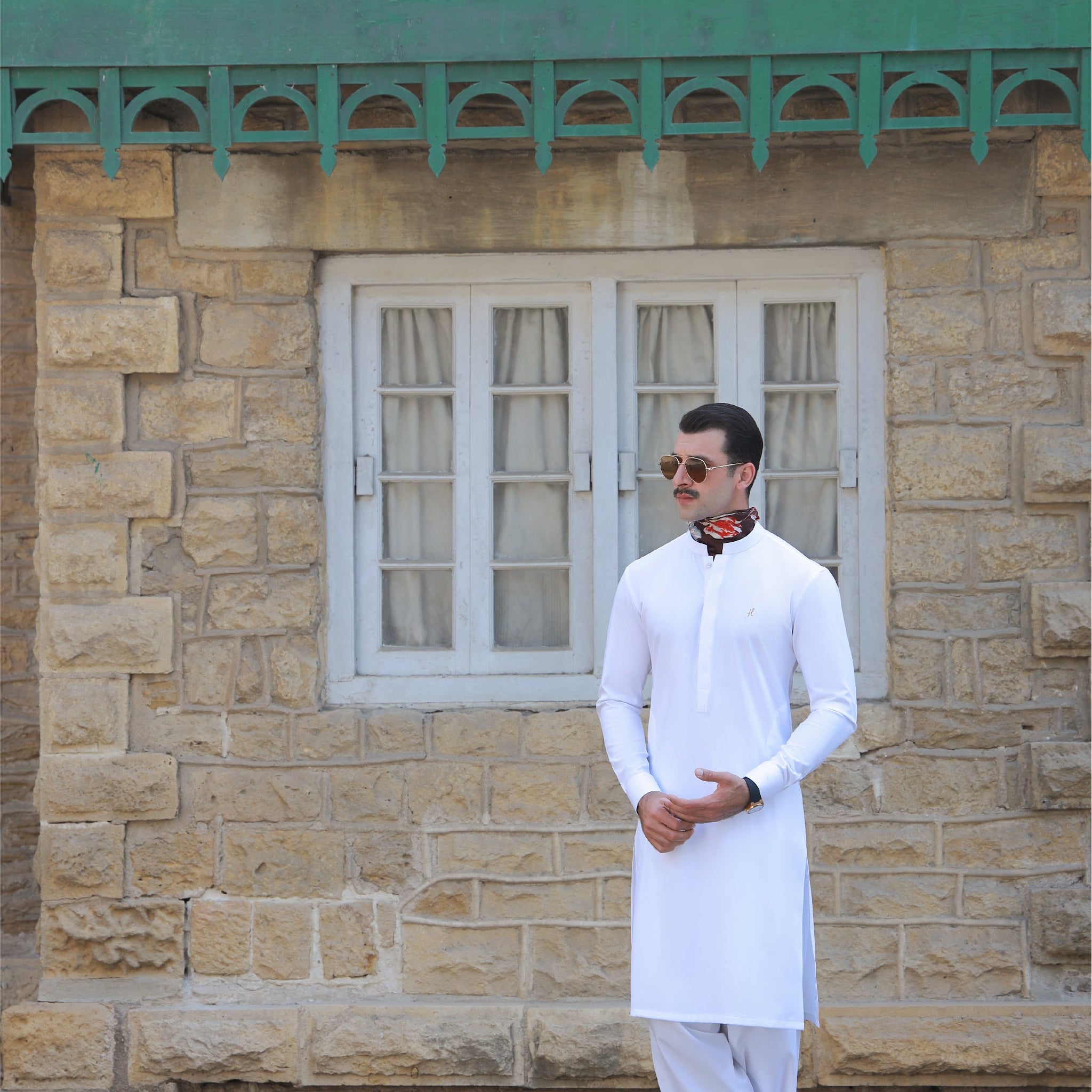 WHITE EGYPTIAN COTTON SHALWAR KAMEEZ