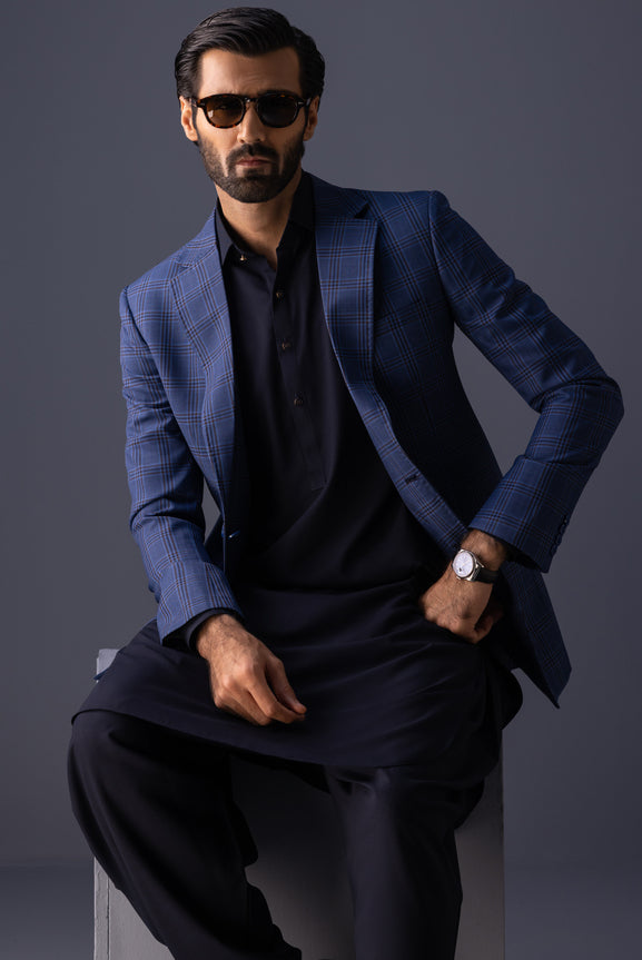 Blue Checked Blazer