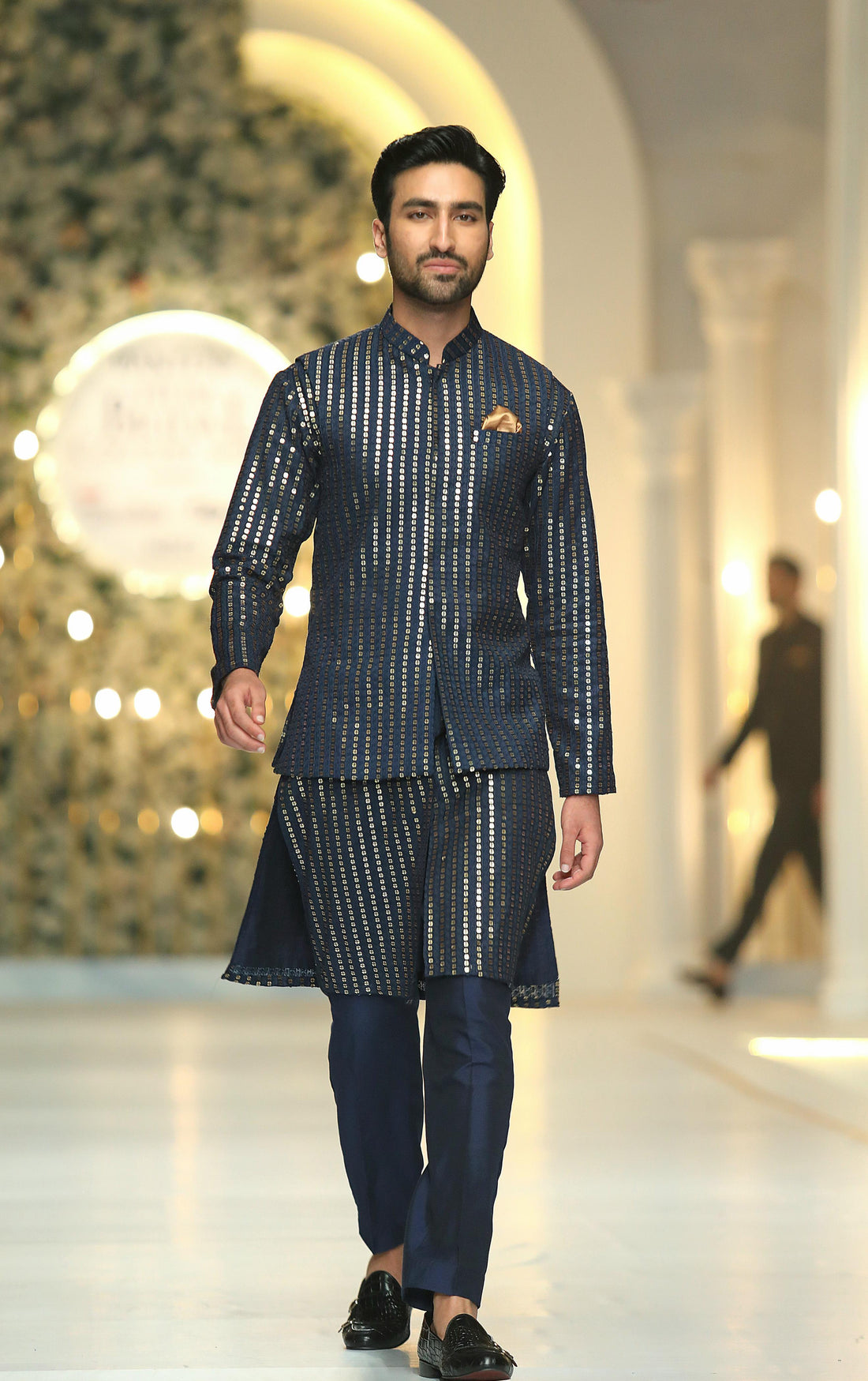 Blue Sequence Waist Coat