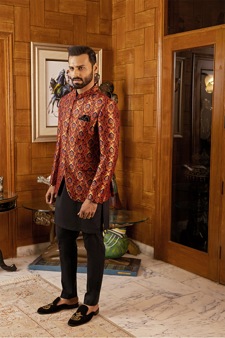 Multi Colour Embossed Prince coat