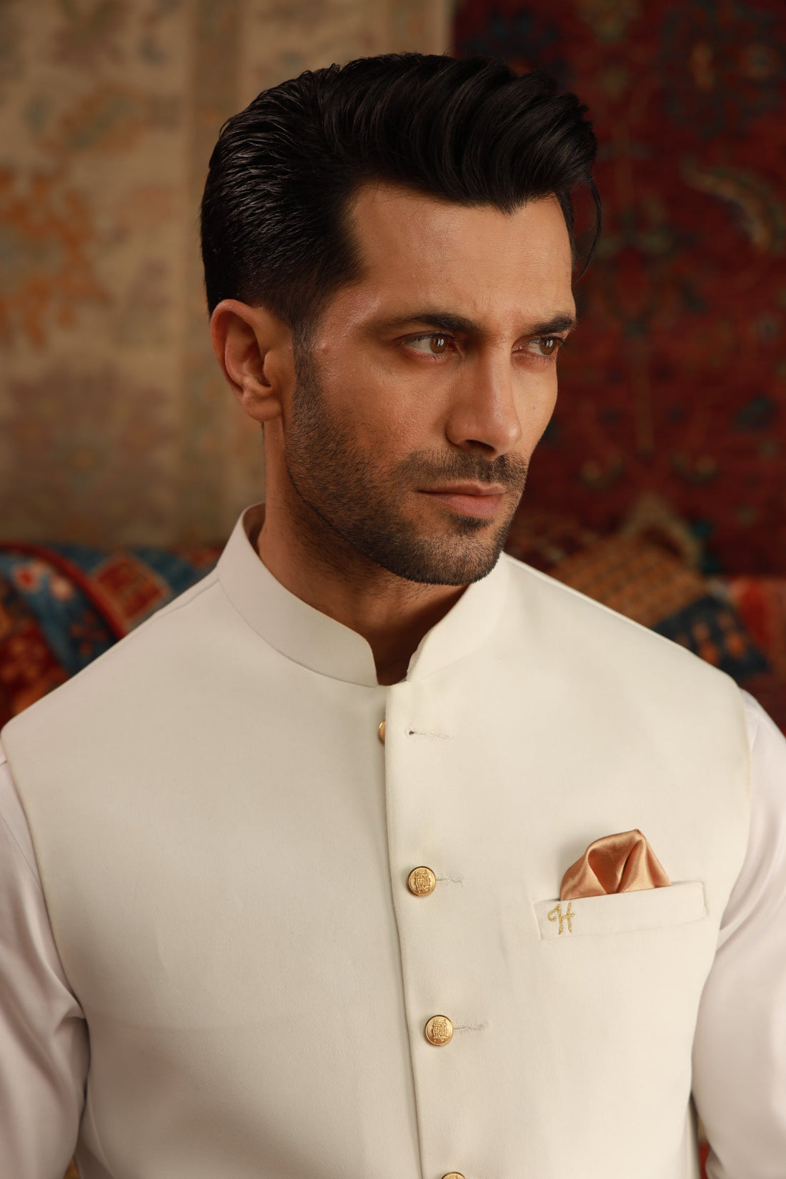 WHITE ARMANI WAIST COAT