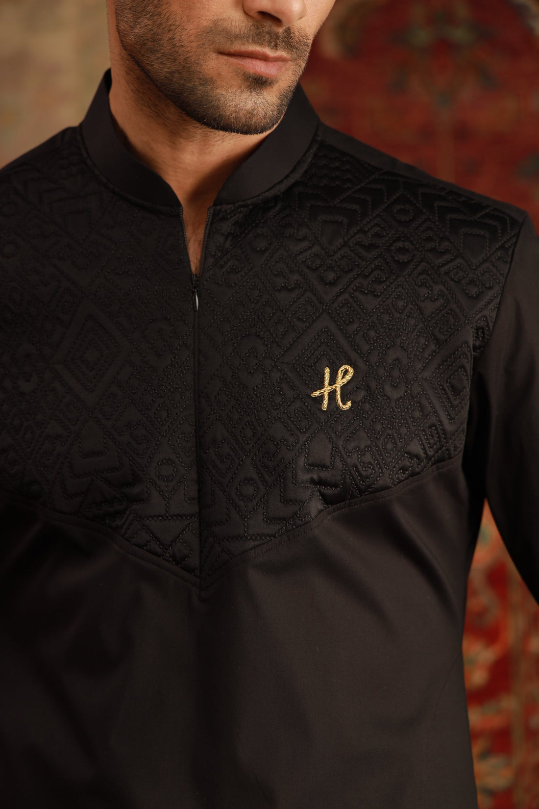 BLACK FOAM KURTA PAJAMA