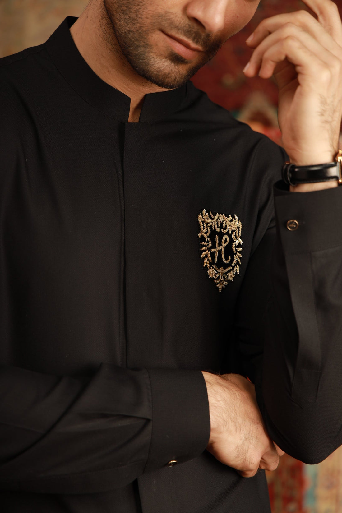 BLACK SWISS BOSKY KURTA PAJAMA