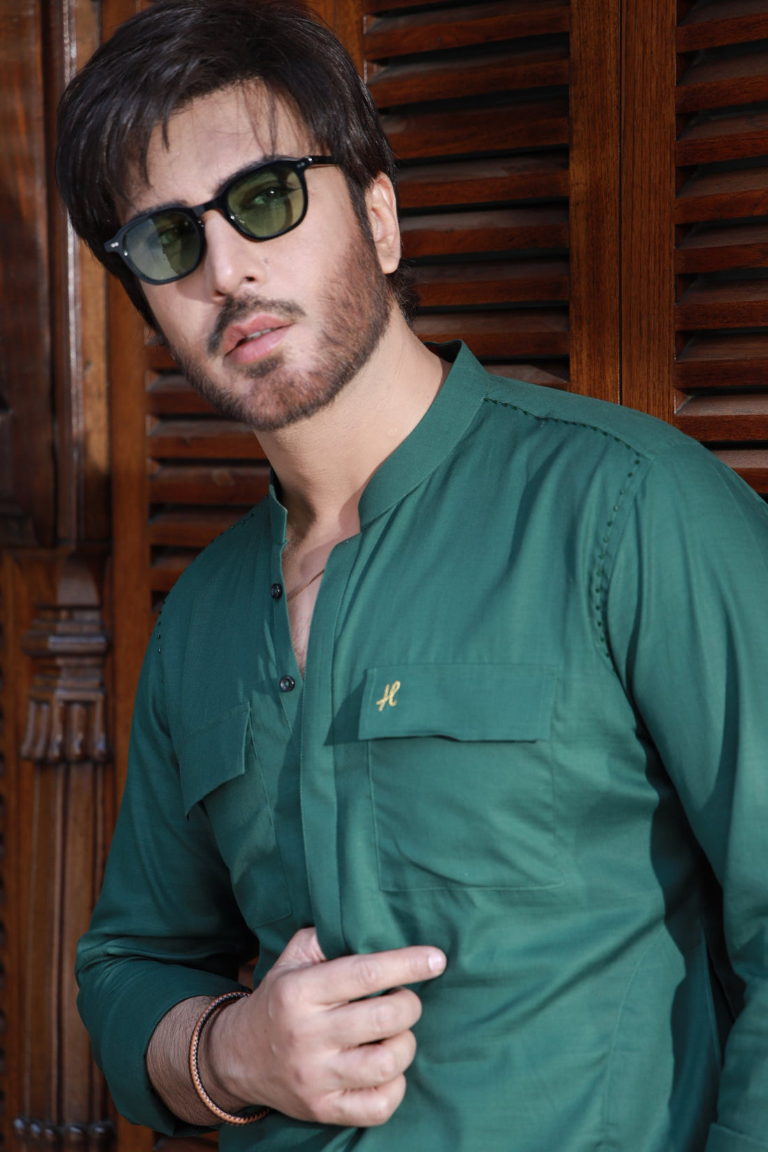 GREEN LINEN KURTA PAJAMA