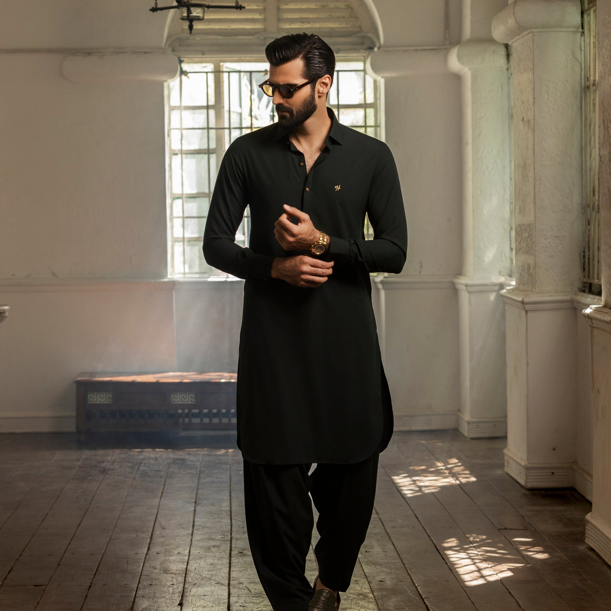 Dark Green wash n wear SHALWAR  KAMEEZ