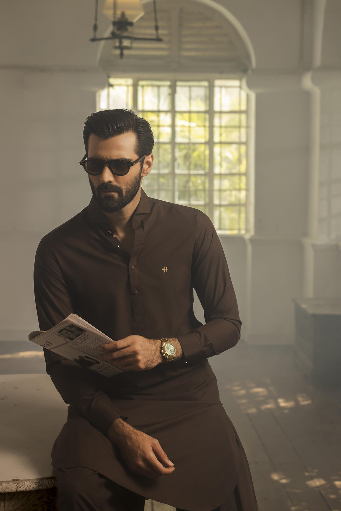 Brown wash n wear SHALWAR  KAMEEZ