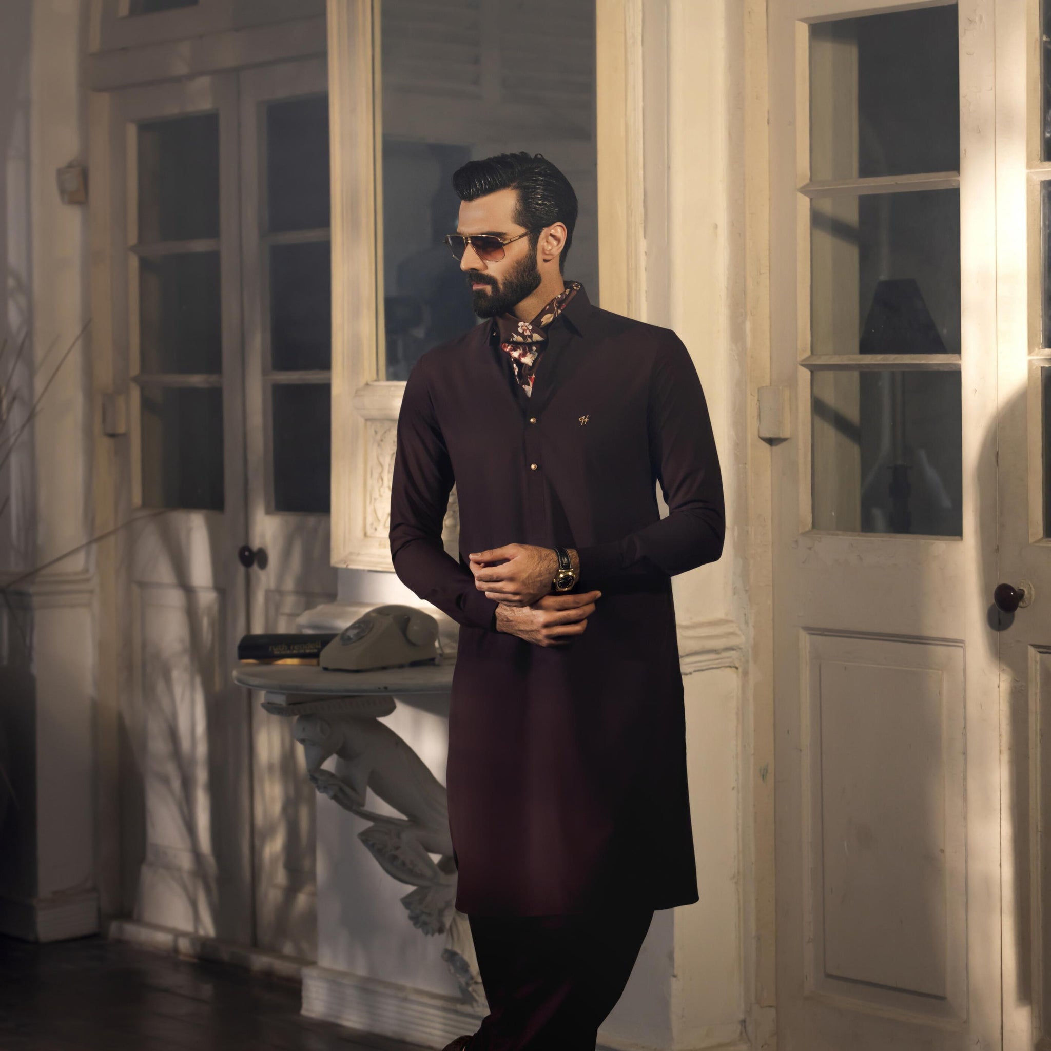 Burgundy wash n wear SHALWAR  KAMEEZ