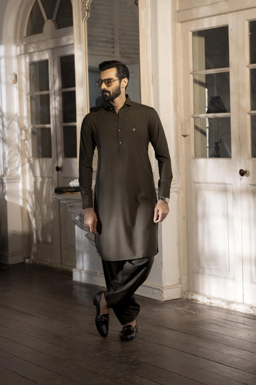 Olive Green wash n wear SHALWAR KAMEEZ
