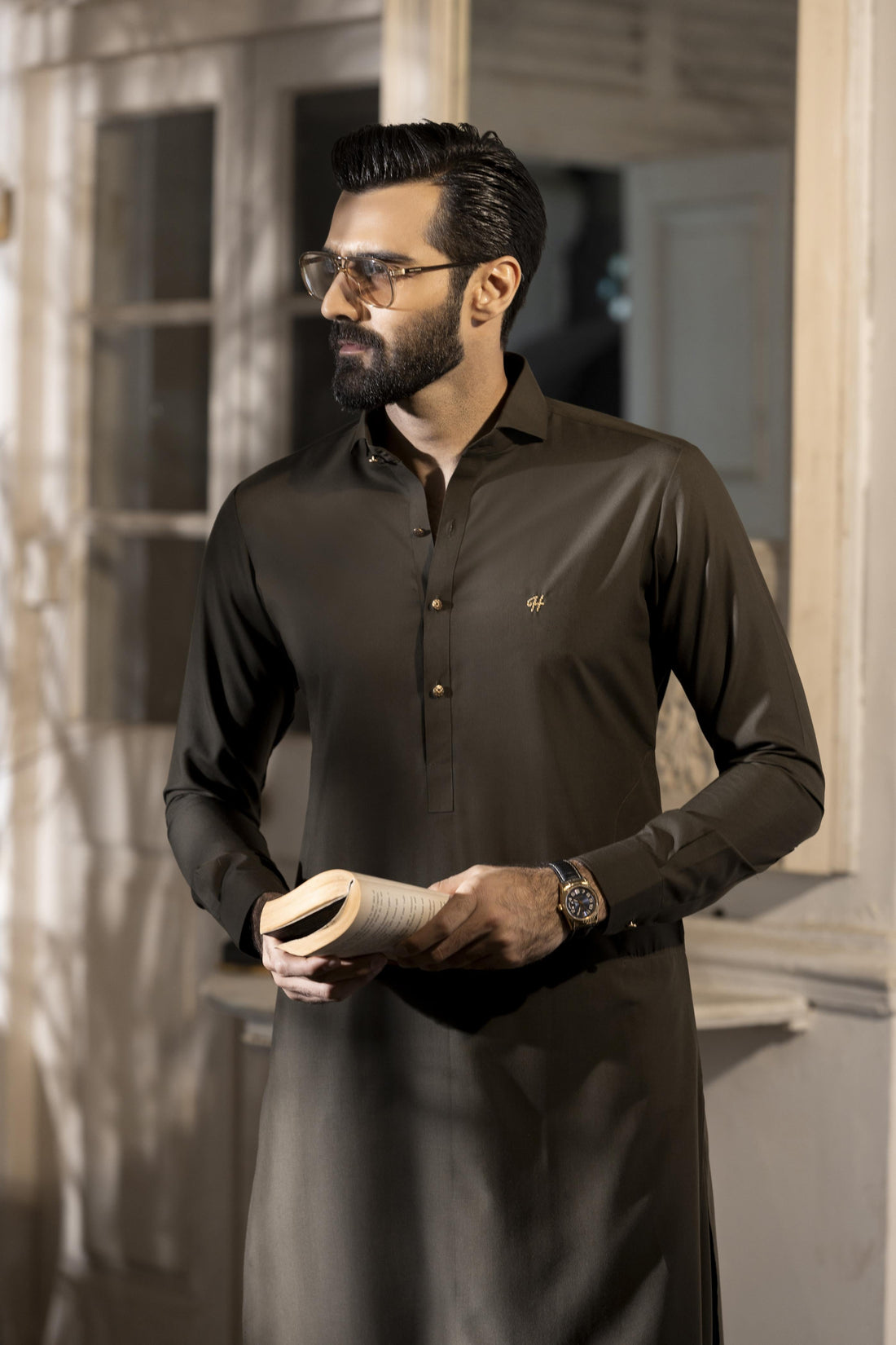 Olive Green wash n wear SHALWAR KAMEEZ
