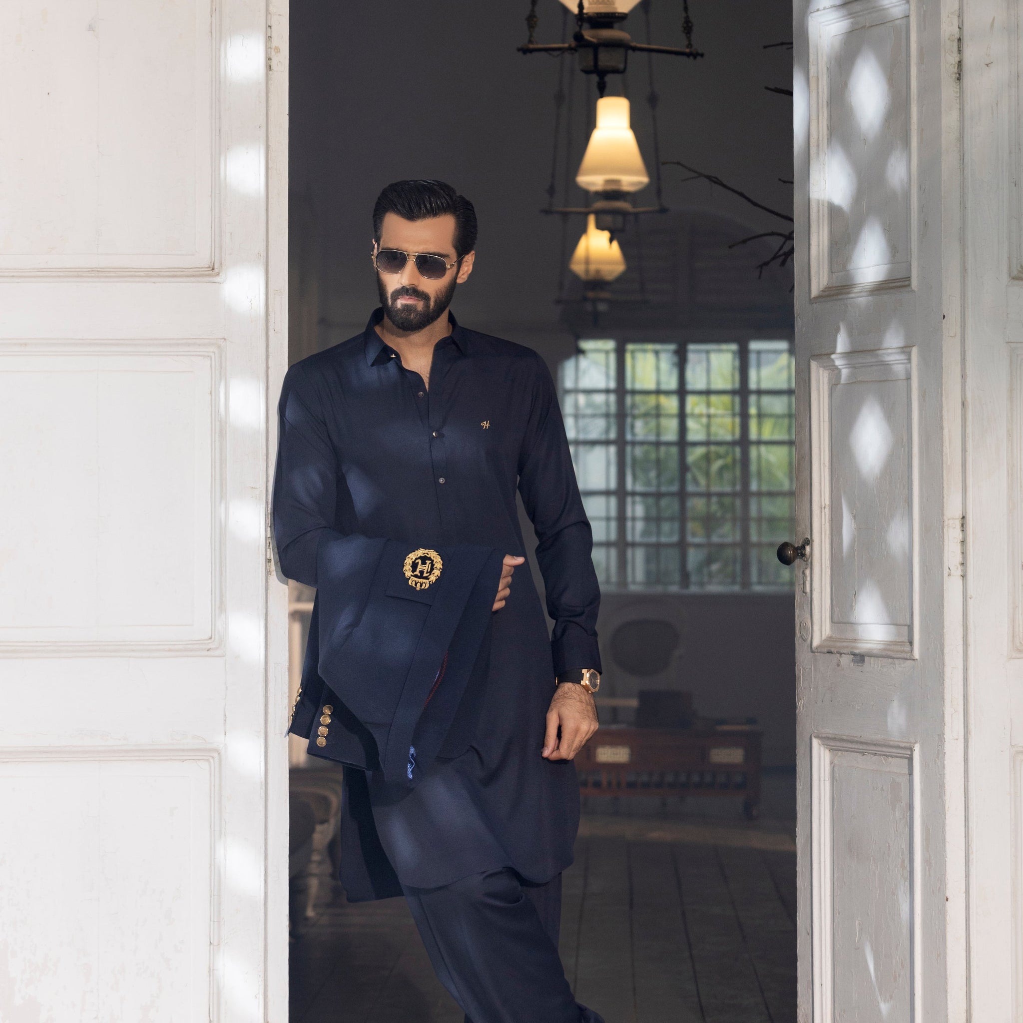 Navy Blue wash n wear SHALWAR KAMEEZ