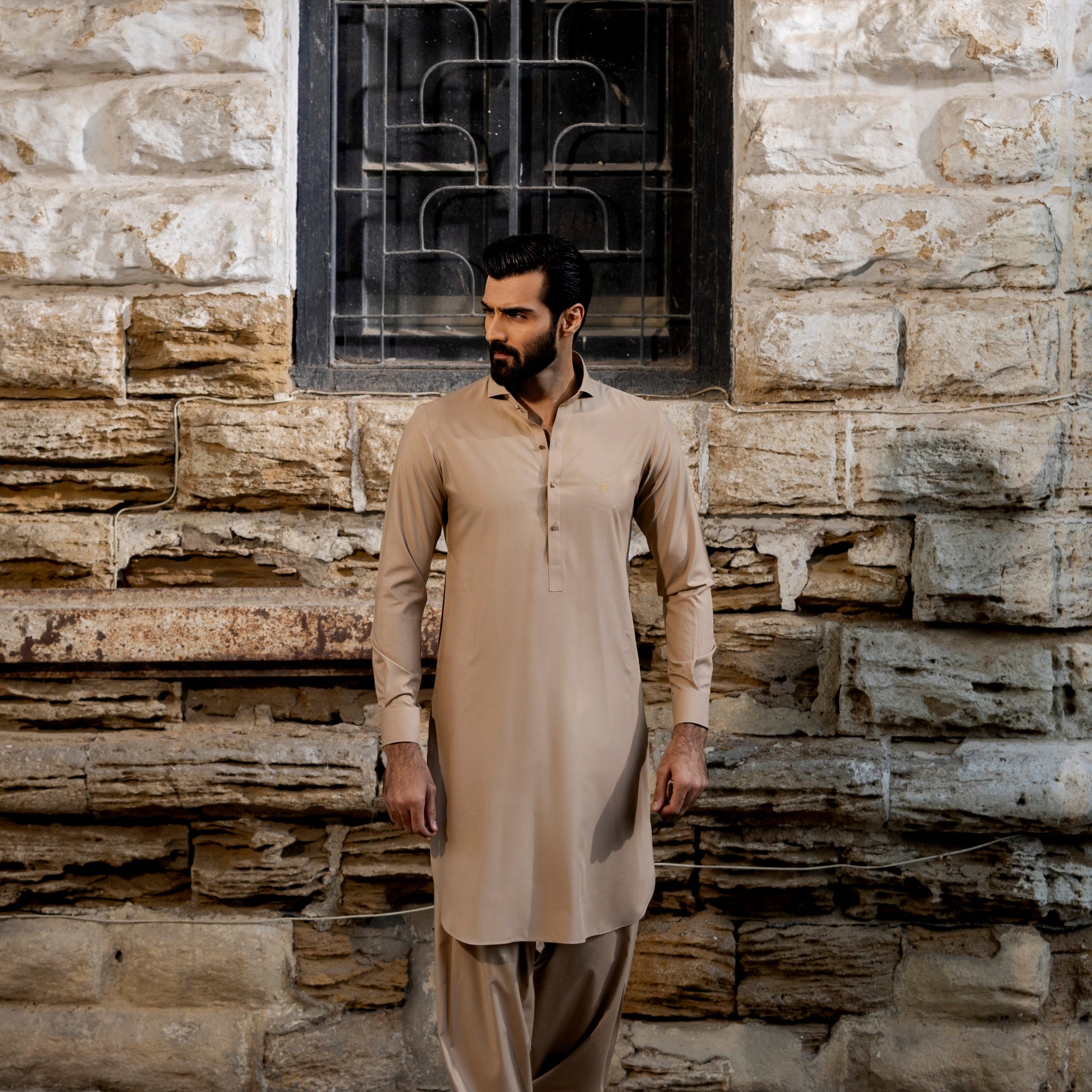 Beige wash n wear SHALWAR  KAMEEZ