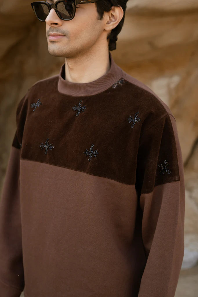 BROWN FLEECE SWEATSHIRT