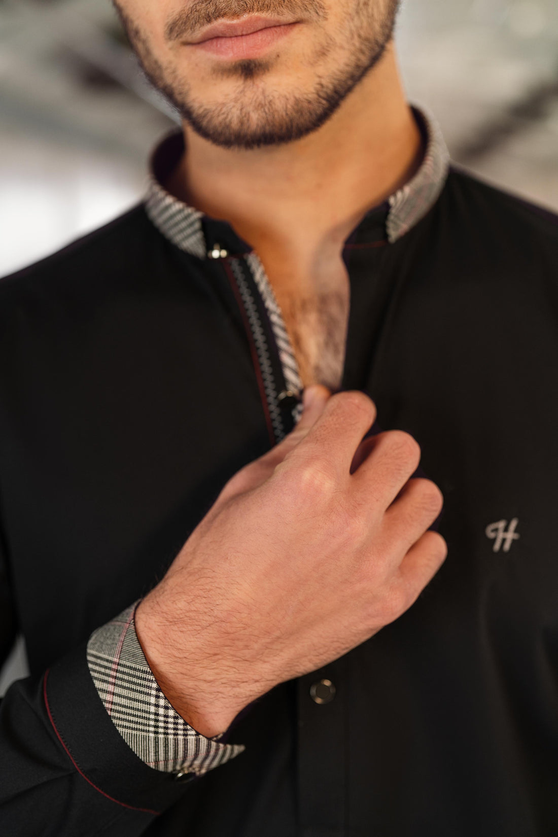 Black stretchable Kurta Pajama