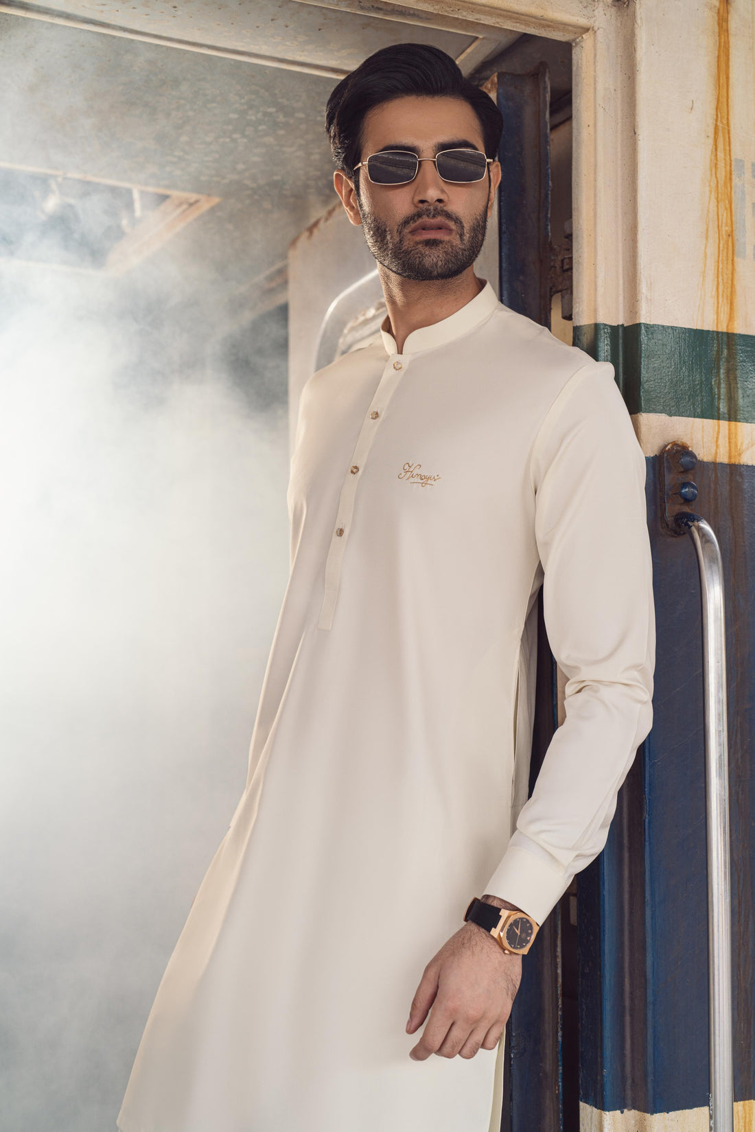 CREAM BOSKY KURTA PAJAMA