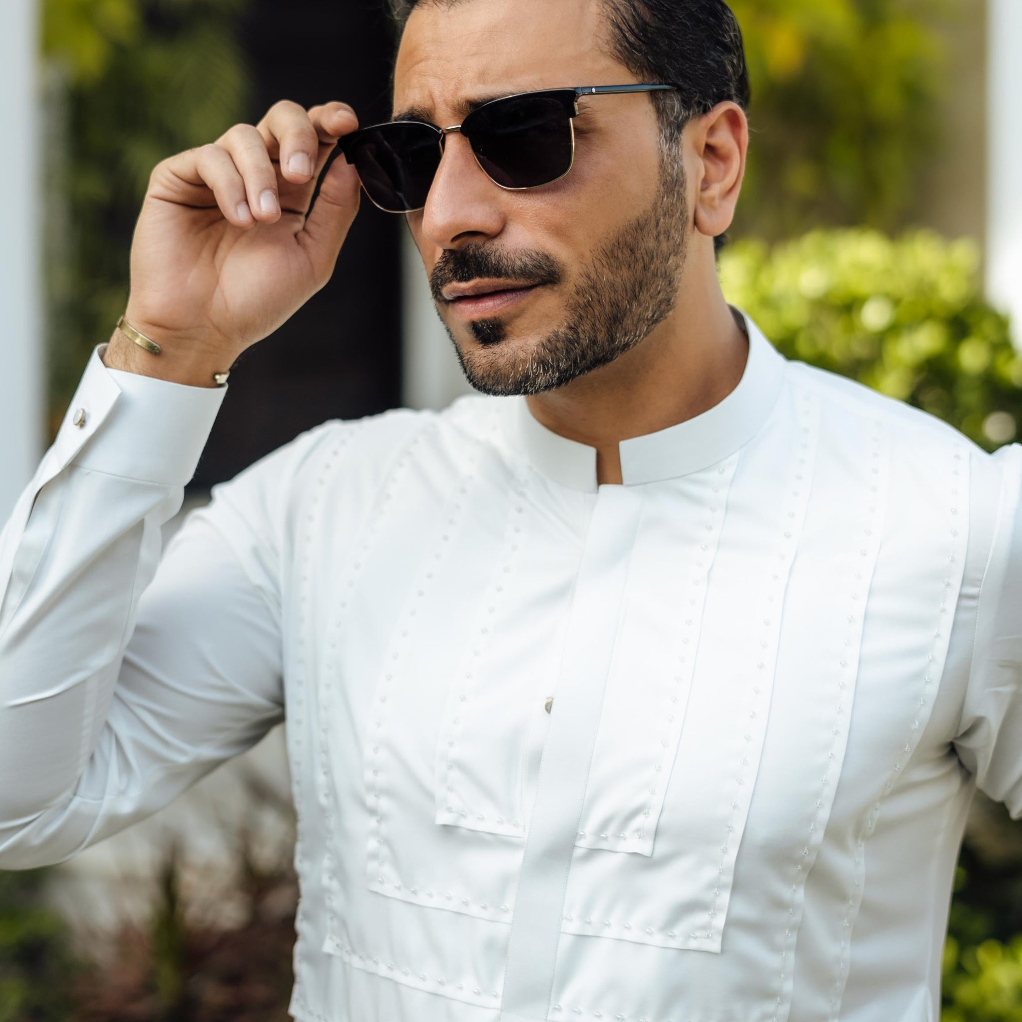 White Beads bosky kurta pajama
