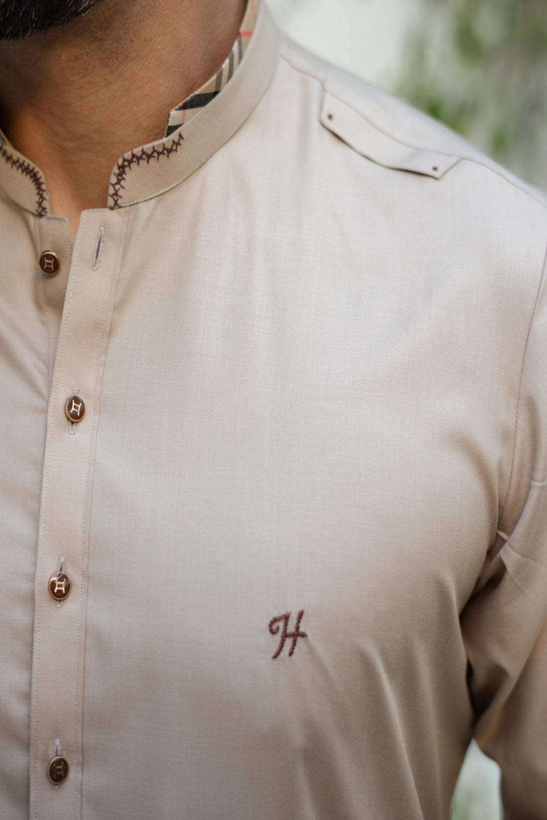 Beige Wash n Wear Kurta Pajama
