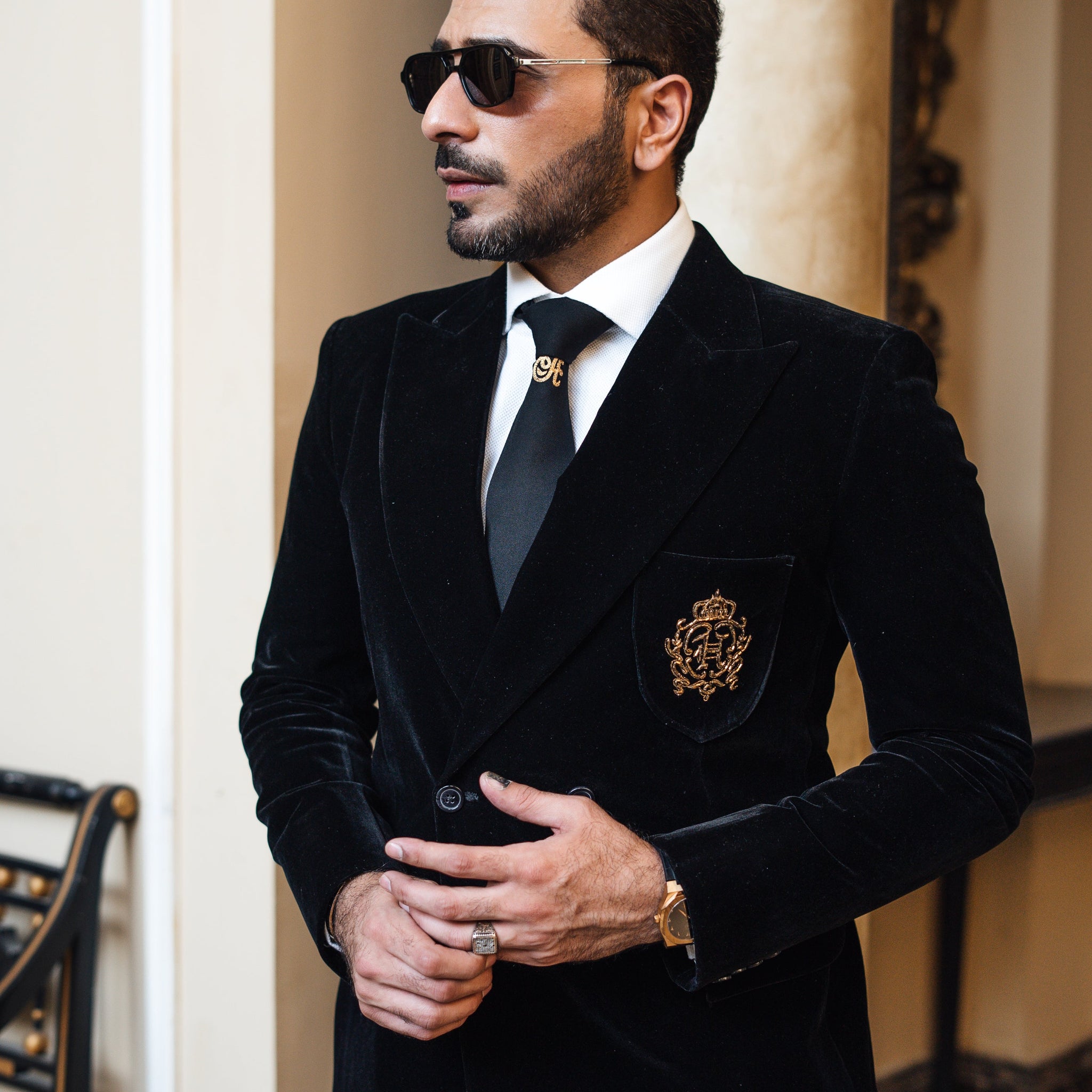 Black Italian Velvet Blazer