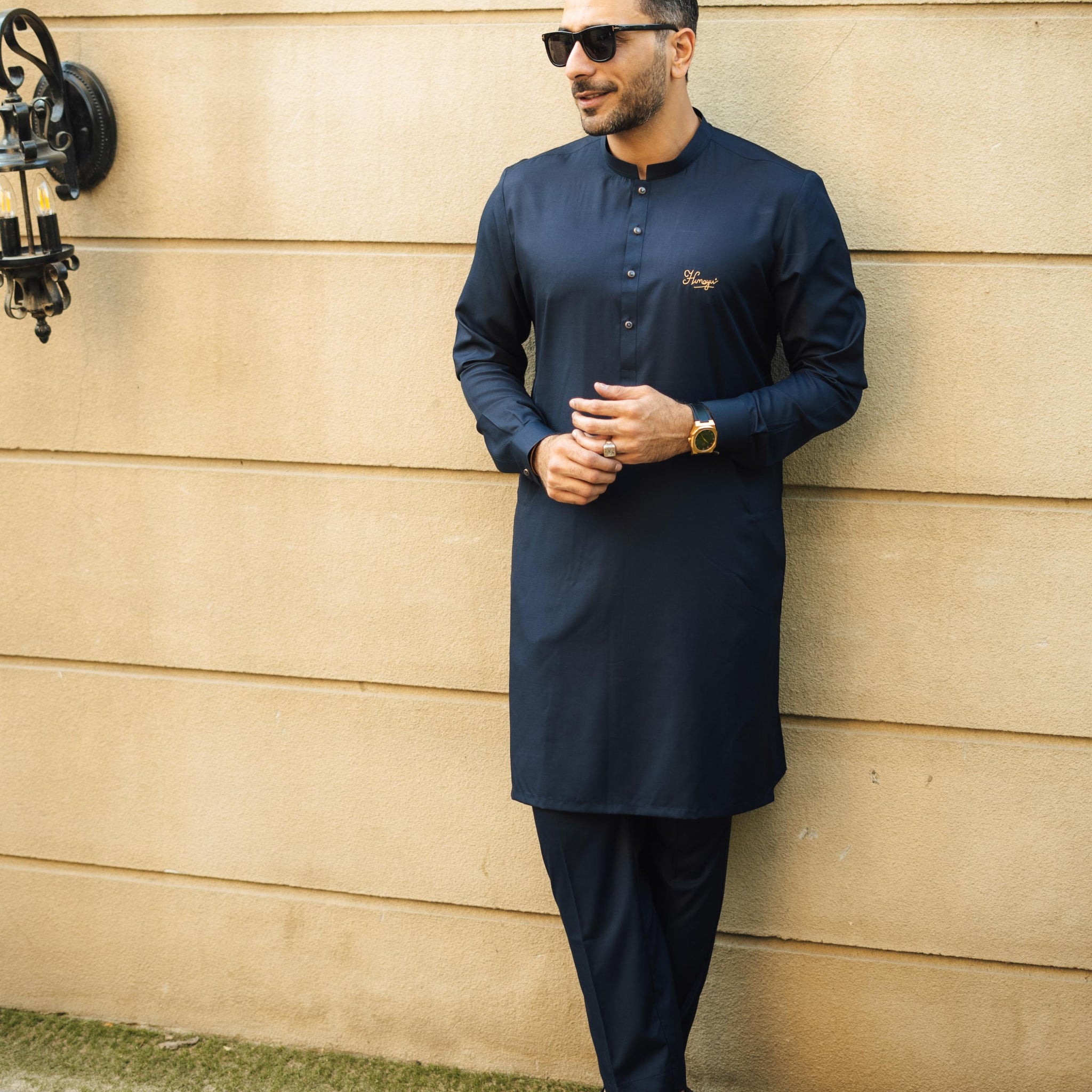 NAVY BLUE BOSKY KURTA PAJAMA