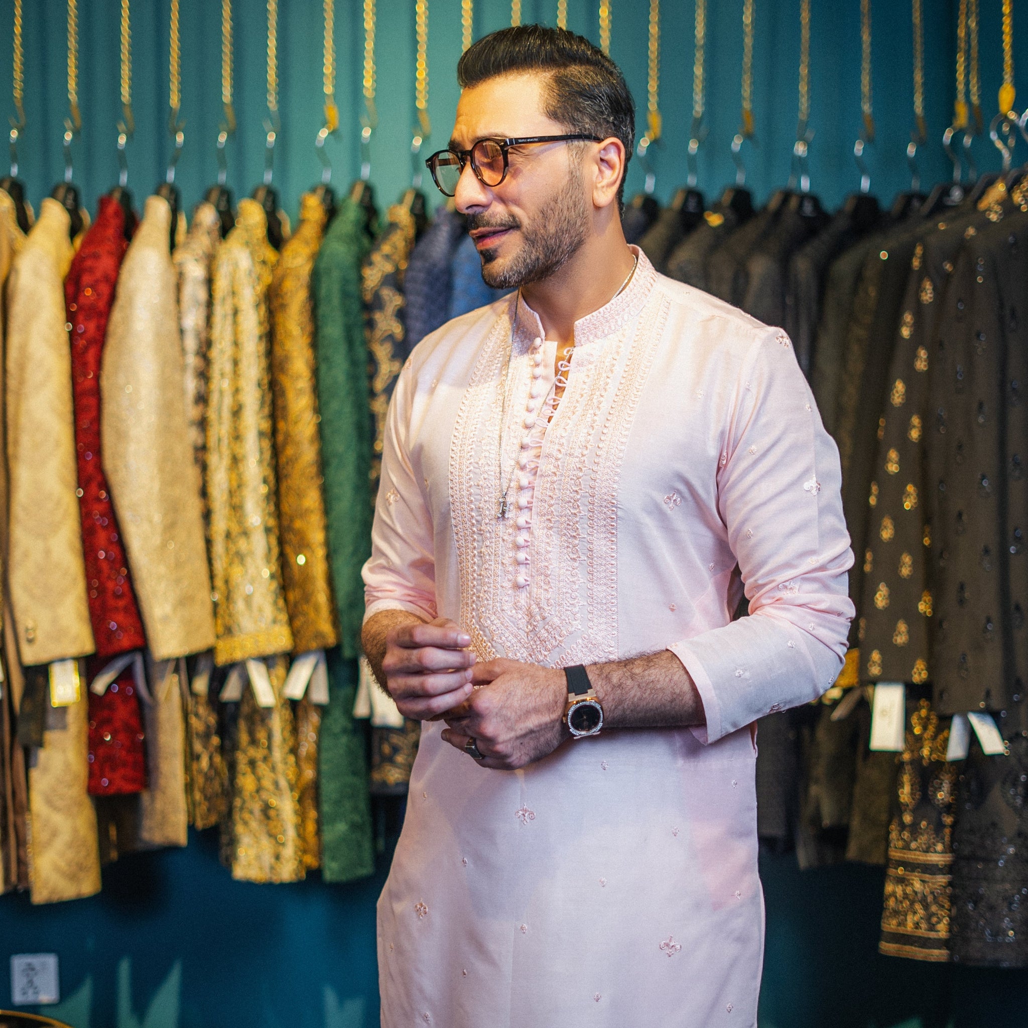 KALAMKAAR LIGHT PEACH KURTA PAJAMA
