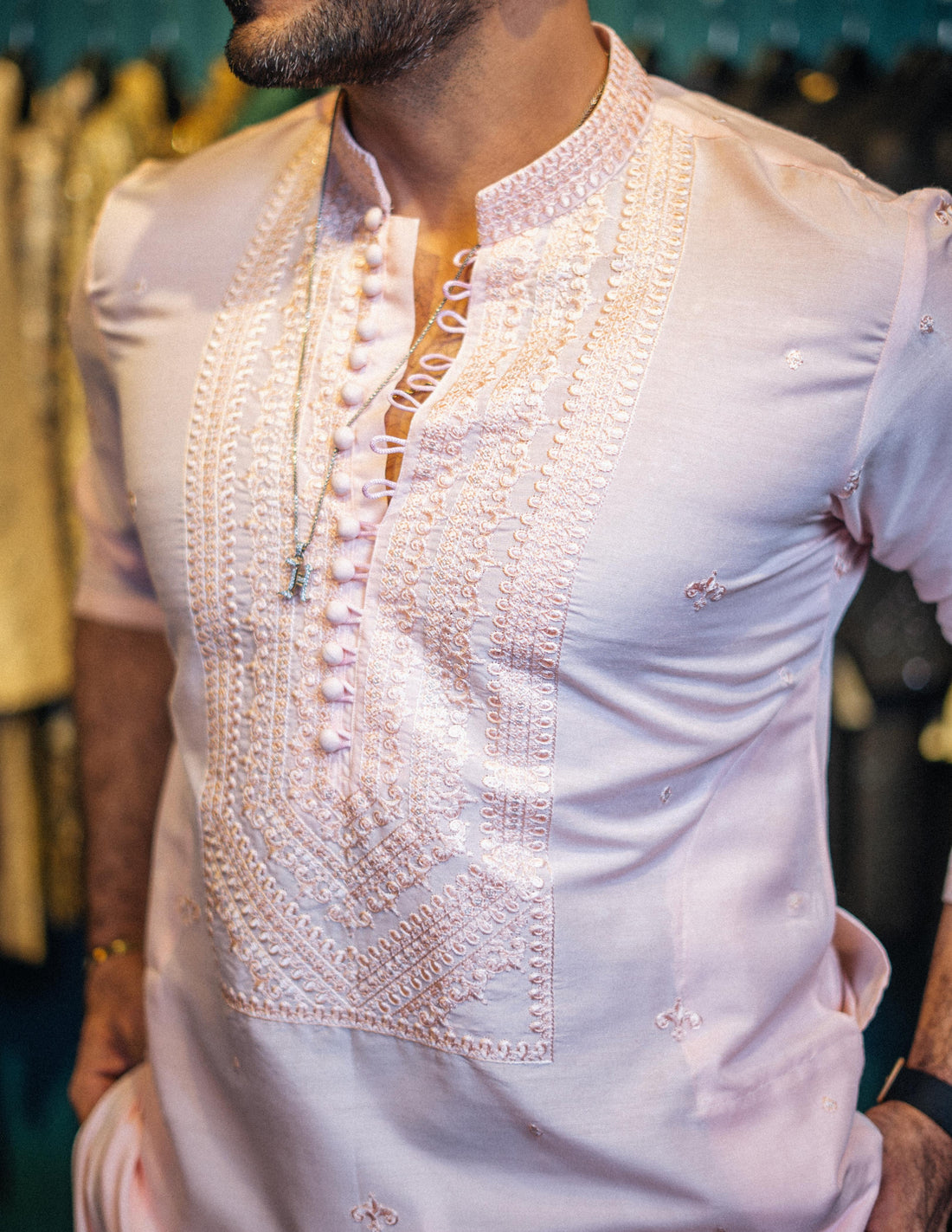 KALAMKAAR LIGHT PEACH KURTA PAJAMA