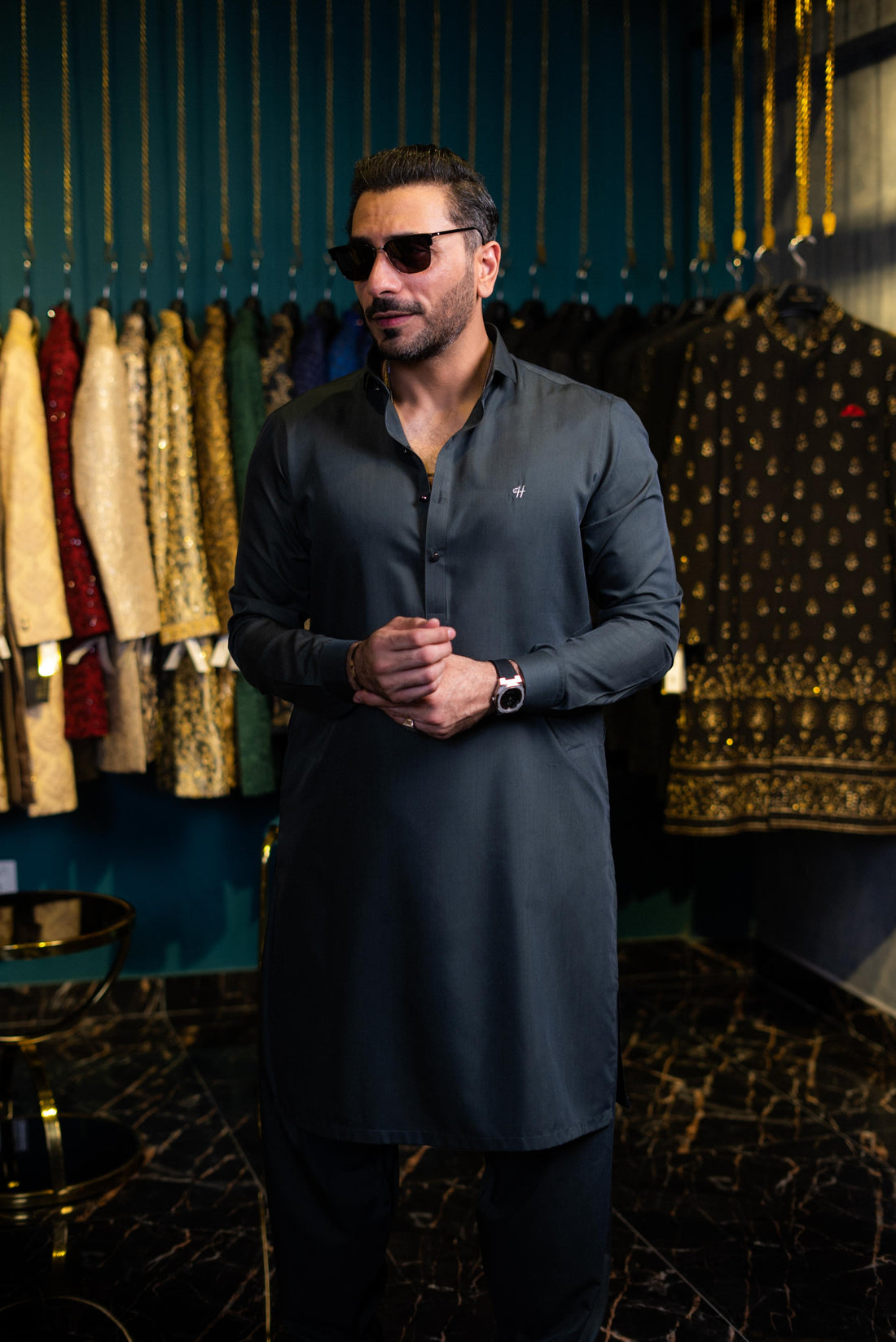 GREY BOSKY KURTA SHALWAR