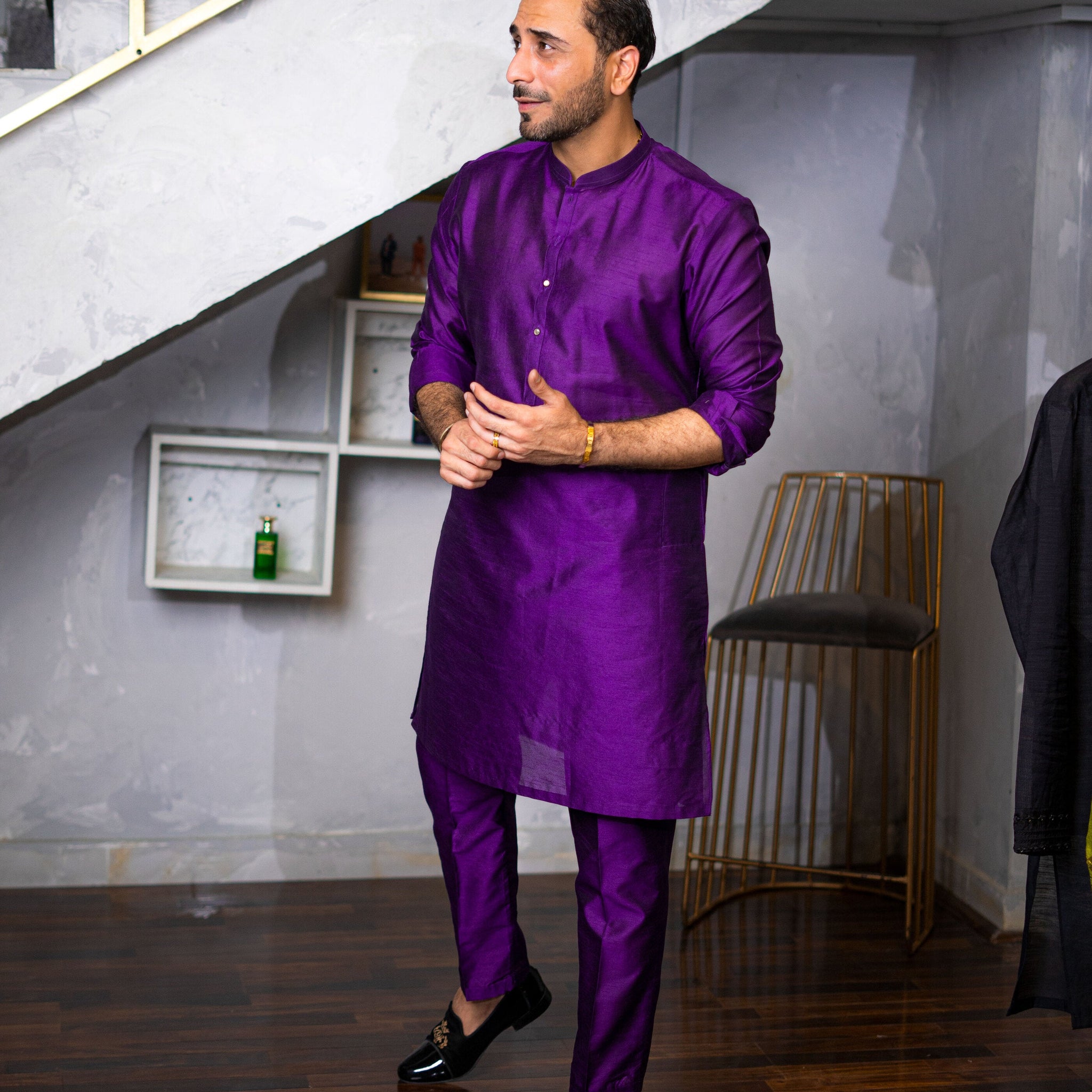 Purple Raw Silk Kurta Pajama