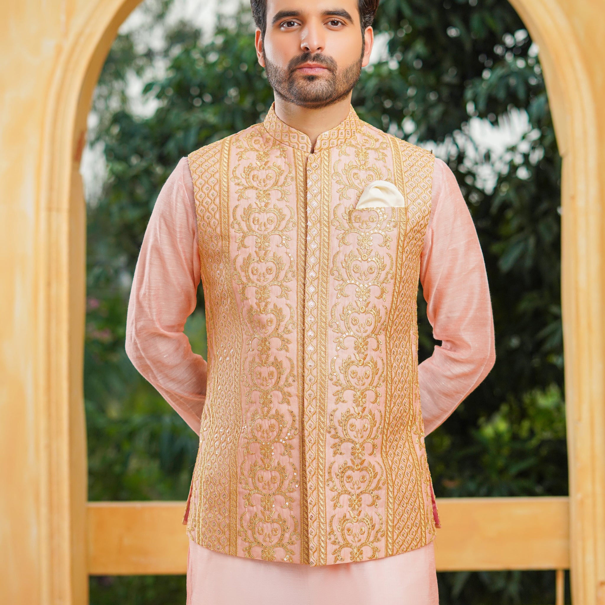 Light Pink Beige Waist Coat
