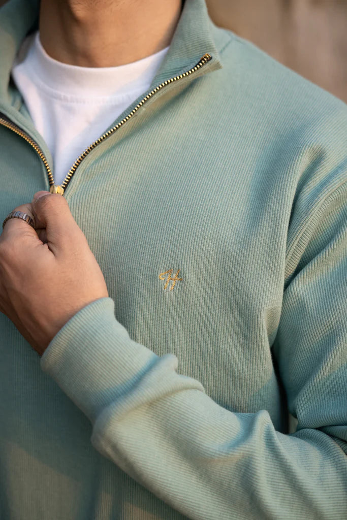MINT H LOGO QUARTER-ZIP JUMPER