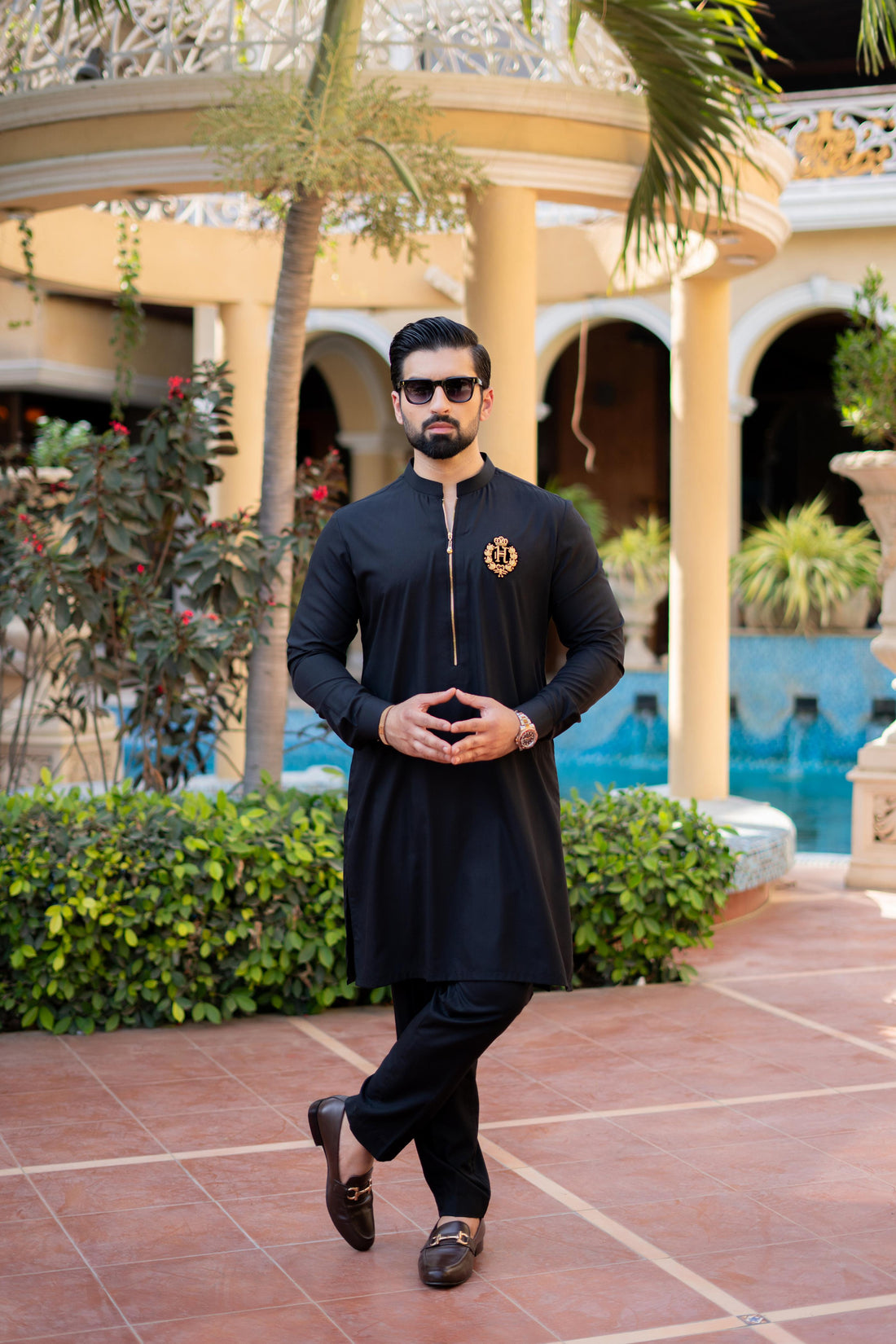 BLACK WASH N WEAR KURTA PAJAMA
