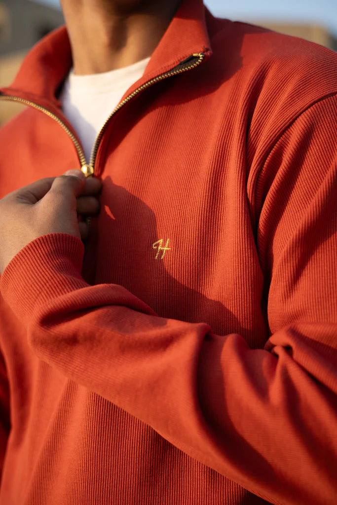 ORANGE H LOGO QUARTER-ZIP JUMPER