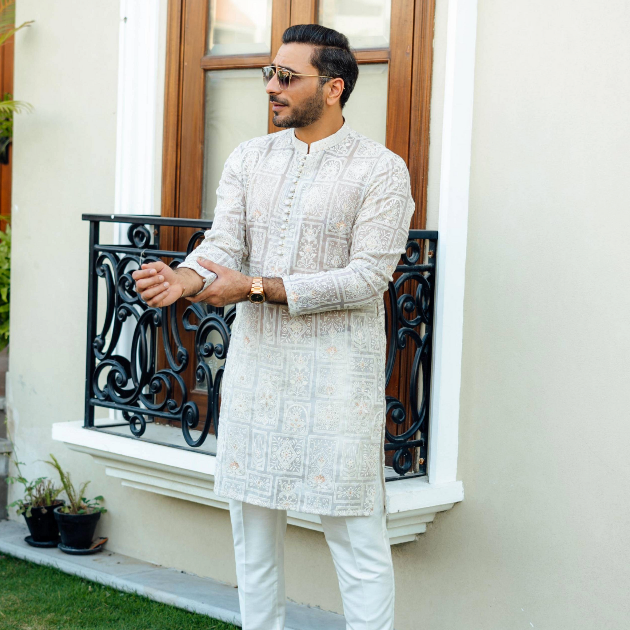 "SHAH" champagne Kurta Pajama
