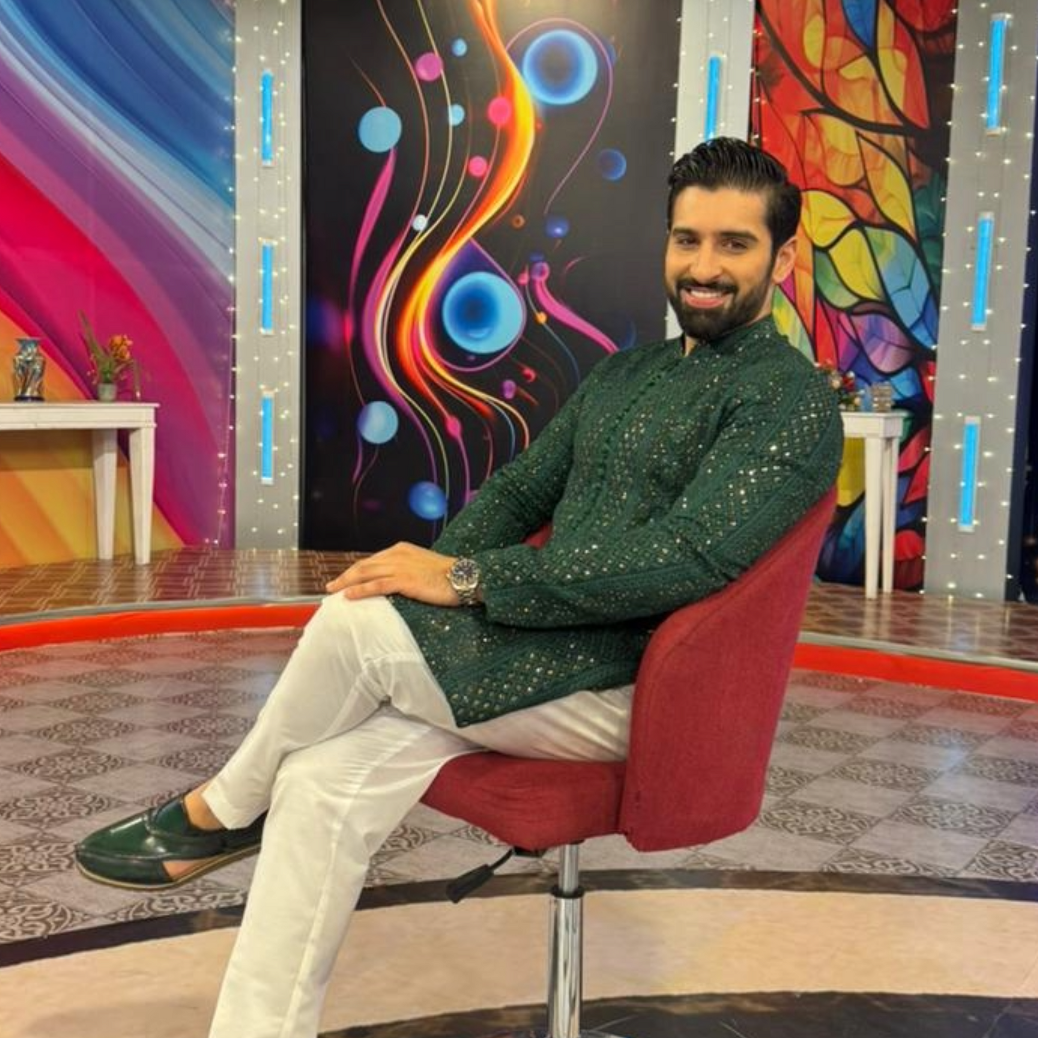 Green Sequence Kurta Pajama