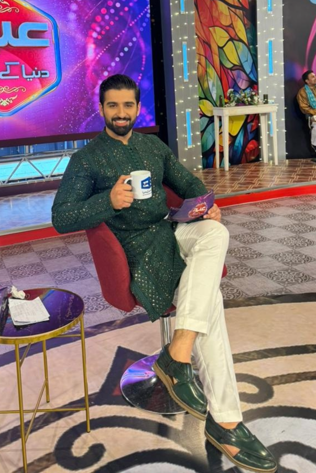 Green Sequence Kurta Pajama