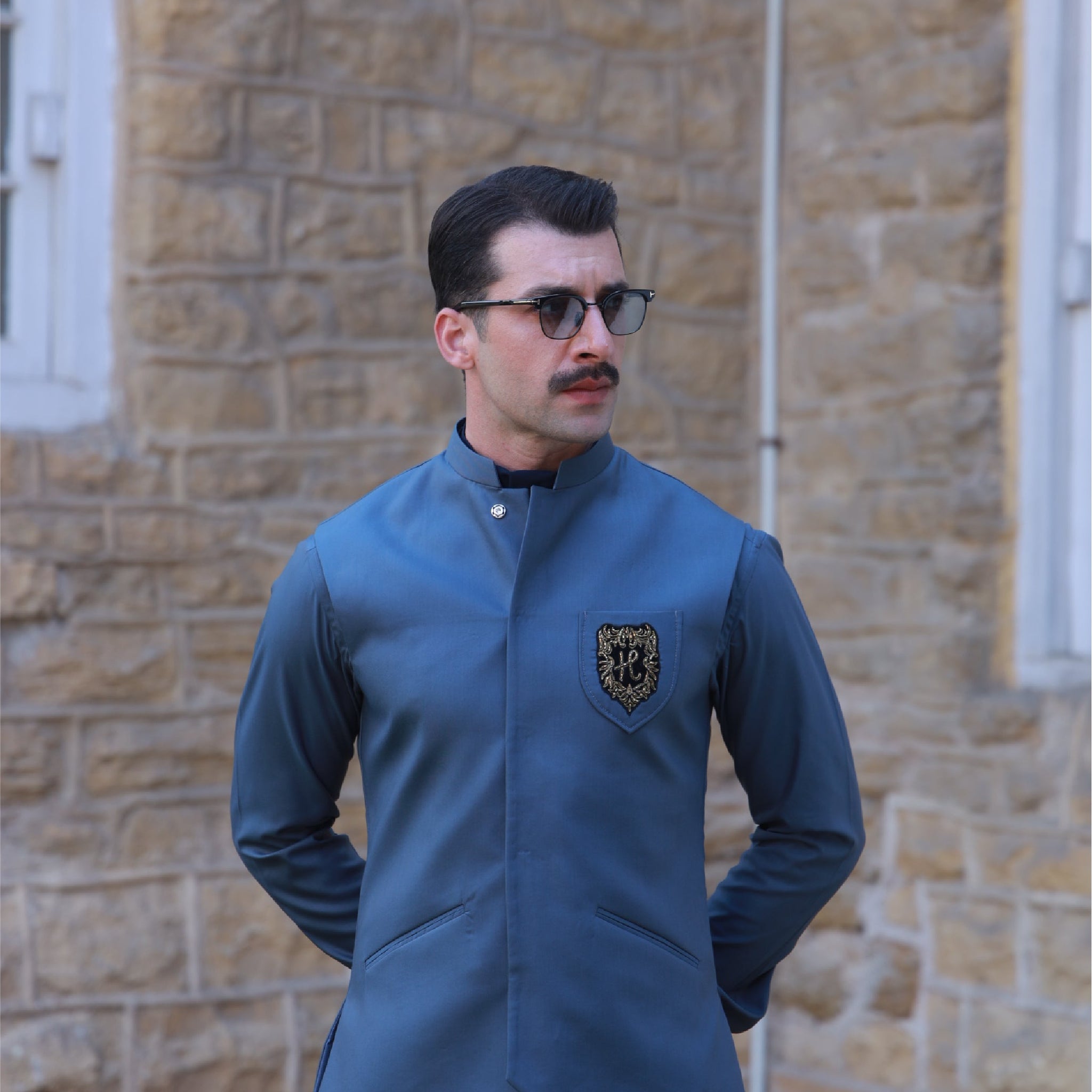GREY TWO TONE WAIST COAT