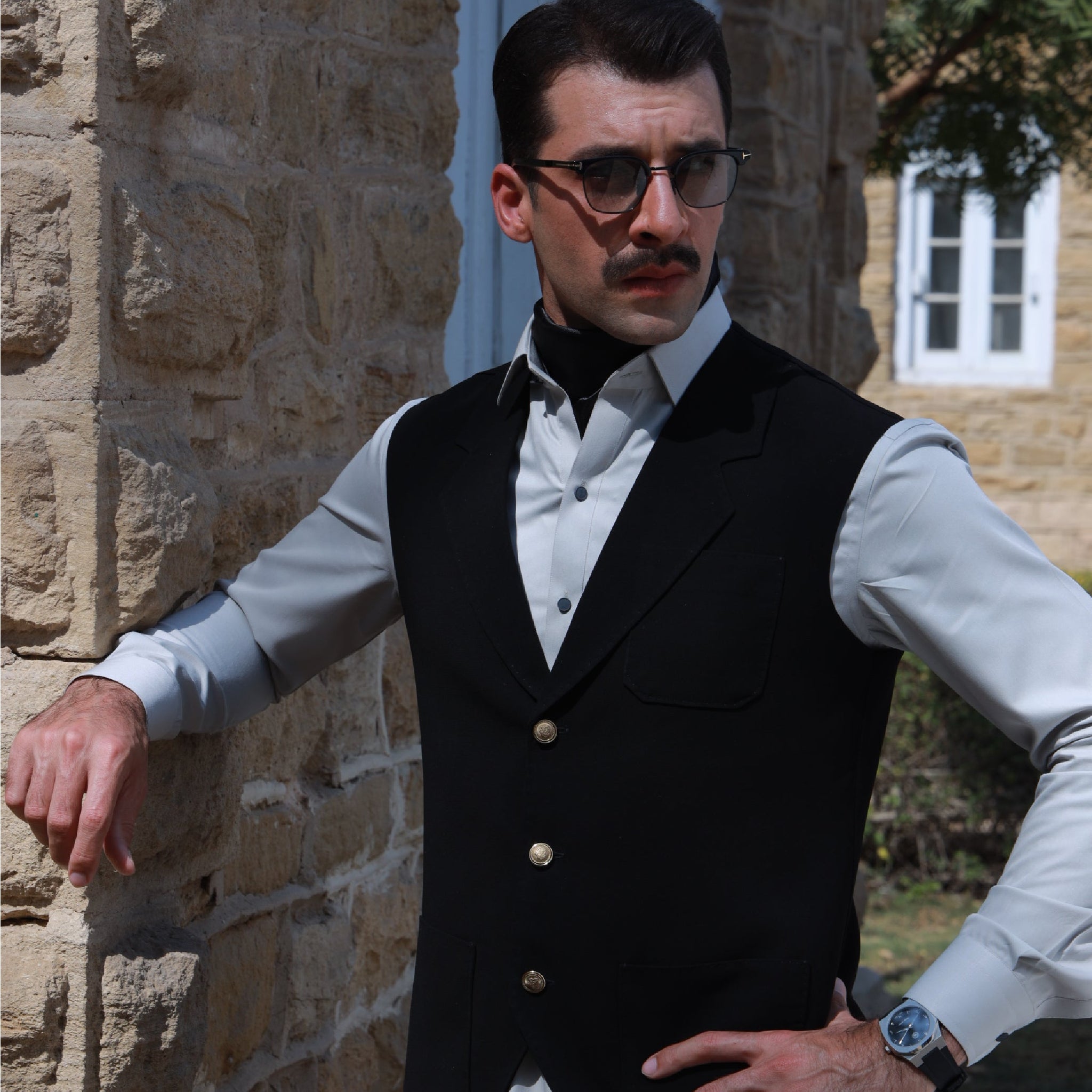 BLACK ARMANI WAIST COAT